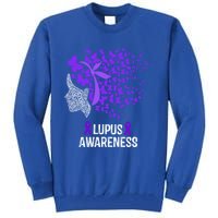 Lupus Awareness Funny Gift Lupus Purple Butterflies Gift Tall Sweatshirt