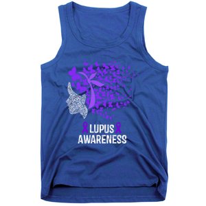 Lupus Awareness Funny Gift Lupus Purple Butterflies Gift Tank Top