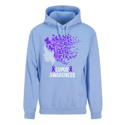 Lupus Awareness Funny Gift Lupus Purple Butterflies Gift Unisex Surf Hoodie