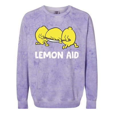 Lemon Aid Funny Lemonade Funny Lemons Colorblast Crewneck Sweatshirt