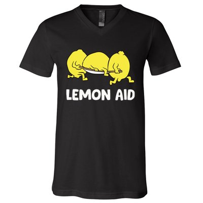 Lemon Aid Funny Lemonade Funny Lemons V-Neck T-Shirt