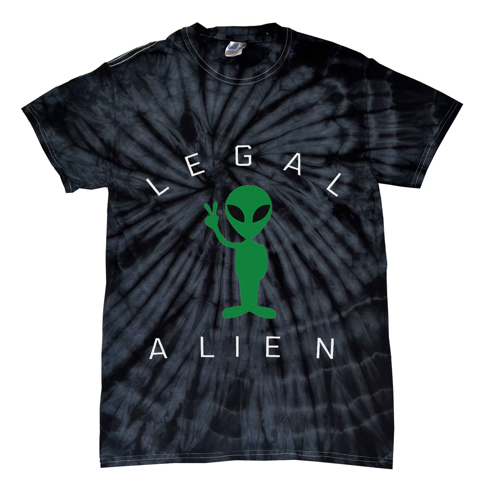 Legal Alien Funny Pro Immigration Anti Racism Tie-Dye T-Shirt