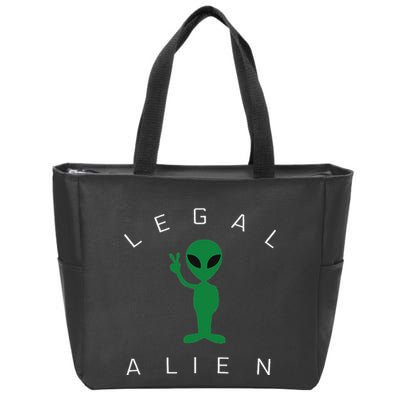 Legal Alien Funny Pro Immigration Anti Racism Zip Tote Bag