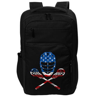 Lacrosse American Flag Lax Helmet Sticks Impact Tech Backpack