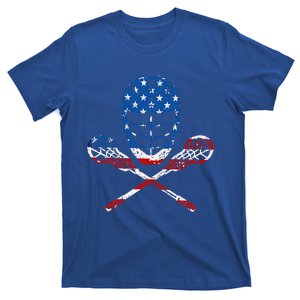 Lacrosse American Flag Lax Helmet Sticks T-Shirt