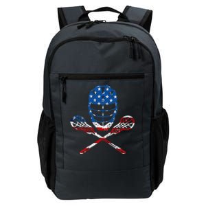 Lacrosse American Flag Lax Helmet Sticks Daily Commute Backpack