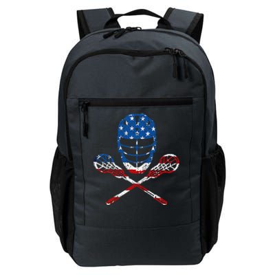 Lacrosse American Flag Lax Helmet Sticks Daily Commute Backpack