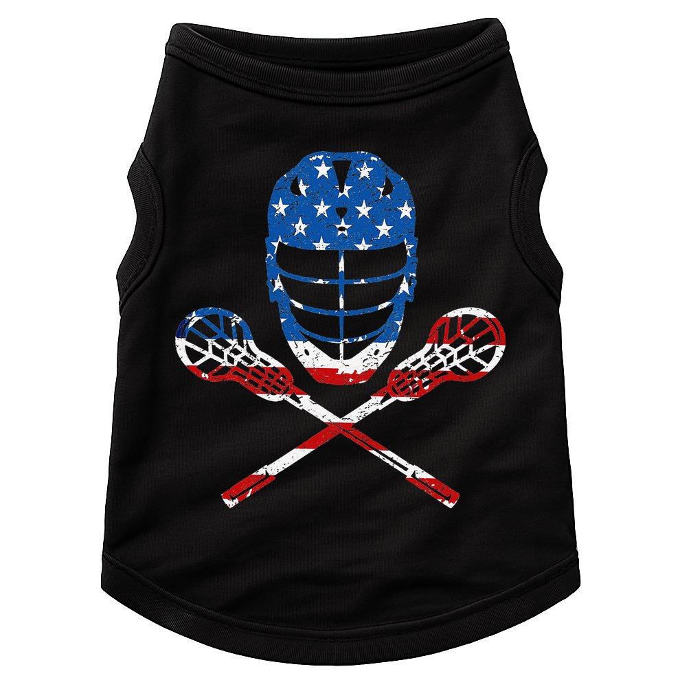 Lacrosse American Flag Lax Helmet Sticks 4th Of July Gifts Doggie Tank
