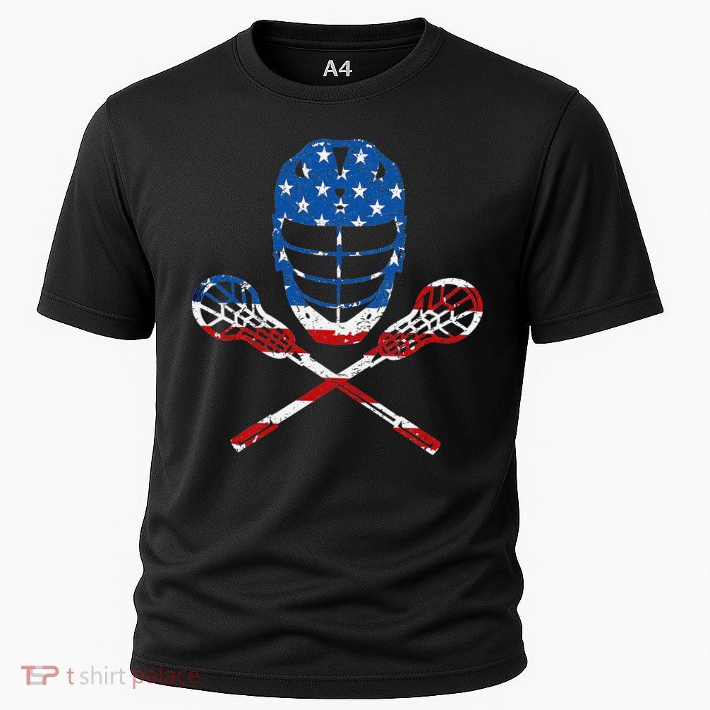 Lacrosse American Flag Lax Helmet Sticks 4th Of July Gifts Performance Shirt