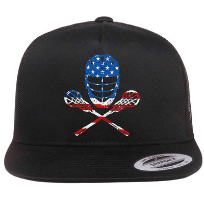 Lacrosse American Flag Lax Helmet Sticks 4th Of July Gifts Flatbill Hat