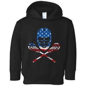 Lacrosse American Flag Lax Helmet Sticks 4th Of July Gifts Toddler Hoodie