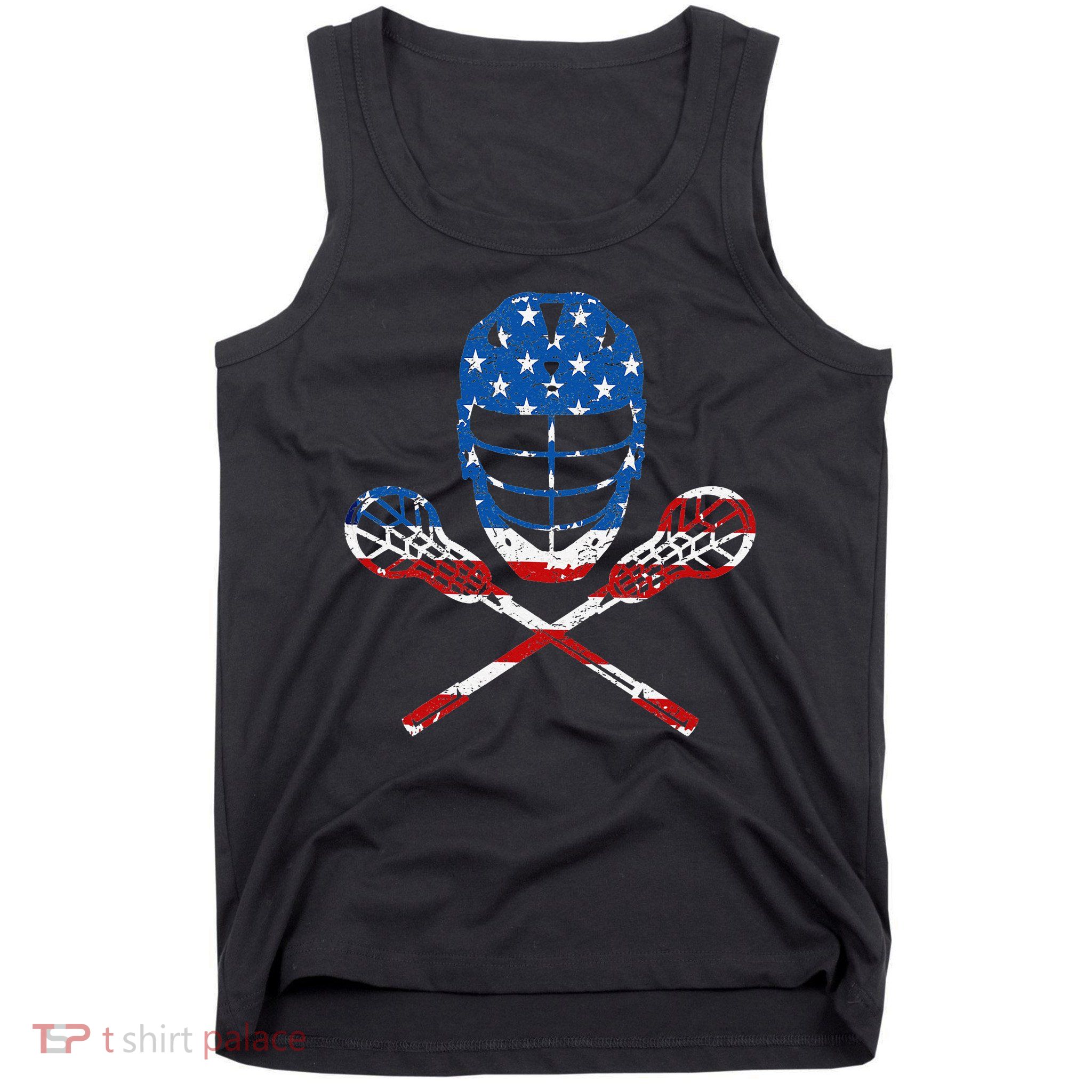 Lacrosse American Flag Lax Helmet Sticks 4th Of July Gifts Tank Top