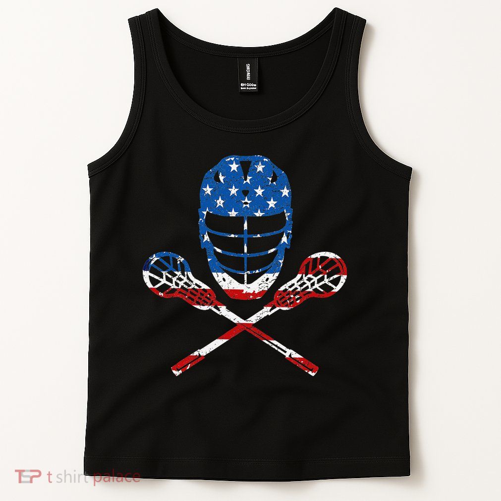 Lacrosse American Flag Lax Helmet Sticks 4th Of July Gifts Tank Top