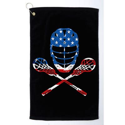 Lacrosse American Flag Lax Helmet Sticks 4th Of July Gifts Golf Towel