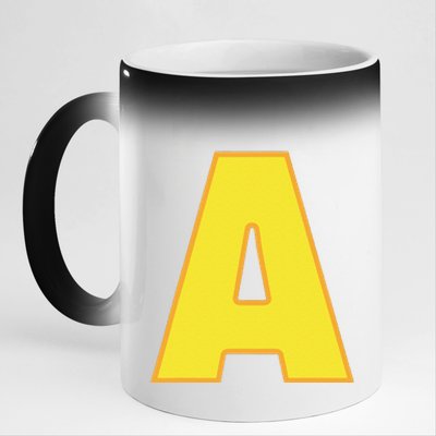 Letter A Funny Matching Halloween Costume 11oz Black Color Changing Mug