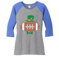 Leprechaun American Football St Patricks Day Sports Gift Funny Gift Women's Tri-Blend 3/4-Sleeve Raglan Shirt