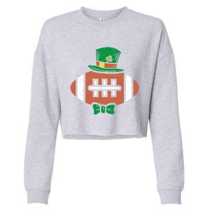 Leprechaun American Football St Patricks Day Sports Gift Funny Gift Cropped Pullover Crew