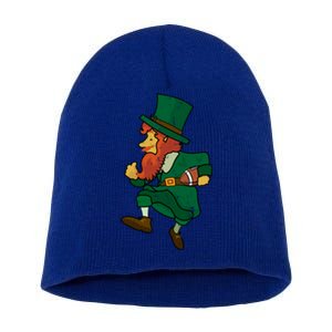 Leprechaun American Football St Patricks Day Sports Lover Cute Gift Short Acrylic Beanie