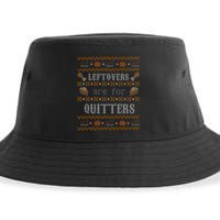 Leftovers Are For Quitters Ugly Thanksgiving Sweater Design Sustainable Bucket Hat