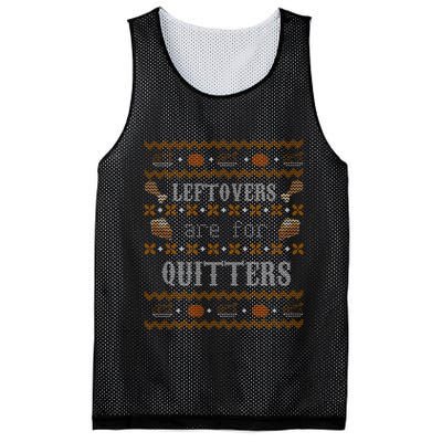 Leftovers Are For Quitters Ugly Thanksgiving Sweater Design Mesh Reversible Basketball Jersey Tank