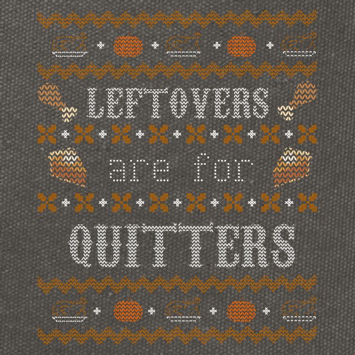 Leftovers Are For Quitters Ugly Thanksgiving Sweater Design Cotton Canvas Backpack