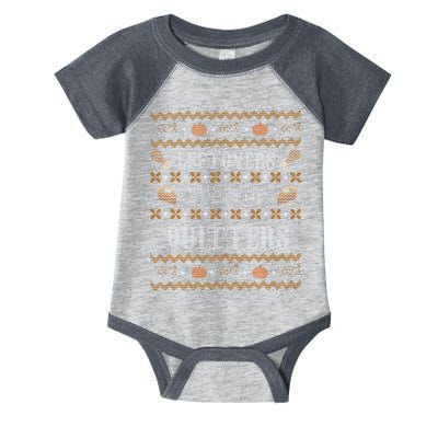 Leftovers Are For Quitters Ugly Thanksgiving Sweater Design Infant Baby Jersey Bodysuit