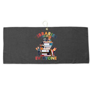 Libraries Are For Everyone Book Lover Large Microfiber Waffle Golf Towel