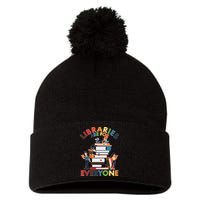 Libraries Are For Everyone Book Lover Pom Pom 12in Knit Beanie