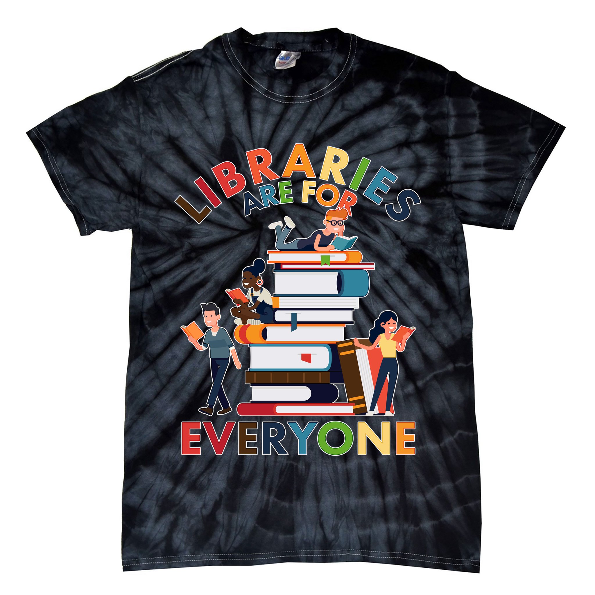 Libraries Are For Everyone Book Lover Tie-Dye T-Shirt
