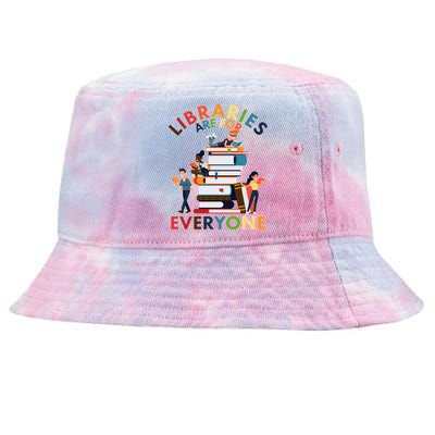 Libraries Are For Everyone Book Lover Tie-Dyed Bucket Hat