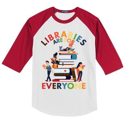 Libraries Are For Everyone Book Lover Kids Colorblock Raglan Jersey