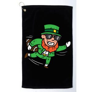 Leprechaun American Football St Patricks Day Gift Platinum Collection Golf Towel