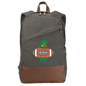 Leprechaun American Football St Patricks Day Sports Gift Cotton Canvas Backpack