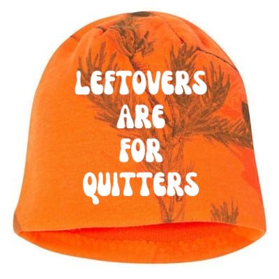 Leftovers Are For Quitters Funny Holiday Kati - Camo Knit Beanie