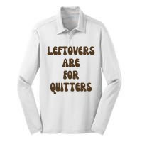 Leftovers Are For Quitters Funny Holiday Silk Touch Performance Long Sleeve Polo