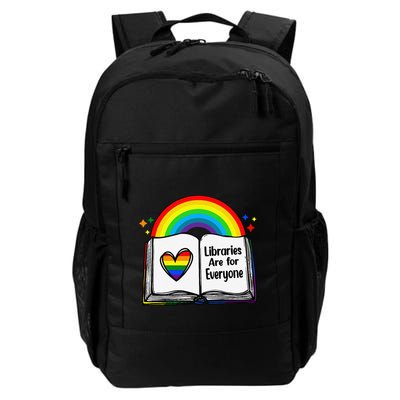 Libraries Are For Everyone Rainbow Lgbt Flag Librarian Daily Commute Backpack