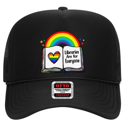 Libraries Are For Everyone Rainbow Lgbt Flag Librarian Trucker Hat