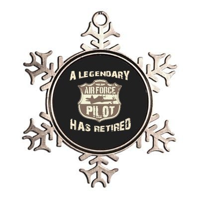 Legendary Air Force Pilot Has Retired Funny Retirement Gift Metallic Star Ornament