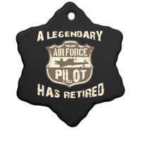 Legendary Air Force Pilot Has Retired Funny Retirement Gift Ceramic Star Ornament