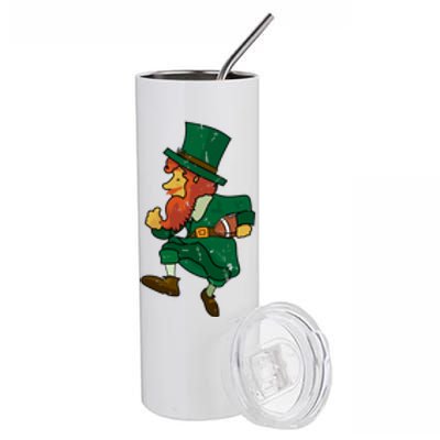 Leprechaun American Football St Patricks Day Sports Lover Gift Stainless Steel Tumbler