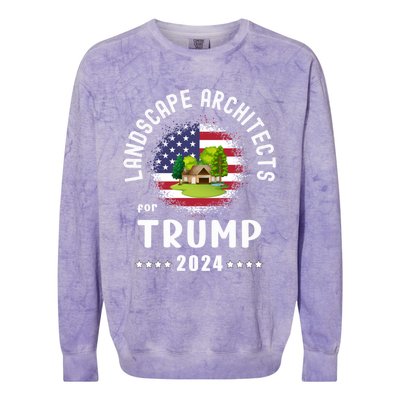 Landscape Architects For Trump 2024 American Flag Vote Trump Cute Gift Colorblast Crewneck Sweatshirt