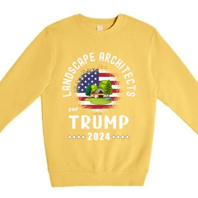 Landscape Architects For Trump 2024 American Flag Vote Trump Cute Gift Premium Crewneck Sweatshirt