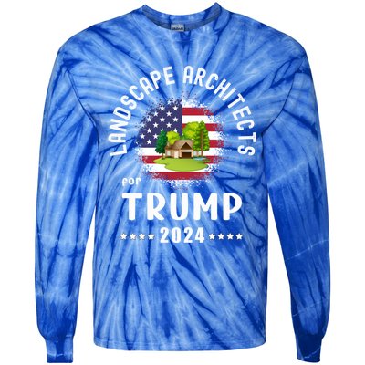 Landscape Architects For Trump 2024 American Flag Vote Trump Cute Gift Tie-Dye Long Sleeve Shirt