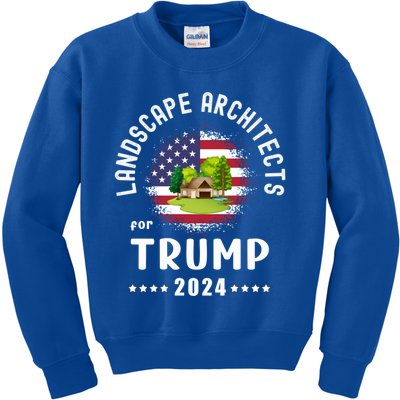 Landscape Architects For Trump 2024 American Flag Vote Trump Cute Gift Kids Sweatshirt