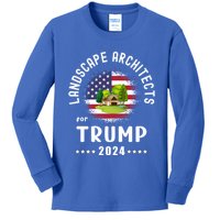 Landscape Architects For Trump 2024 American Flag Vote Trump Cute Gift Kids Long Sleeve Shirt