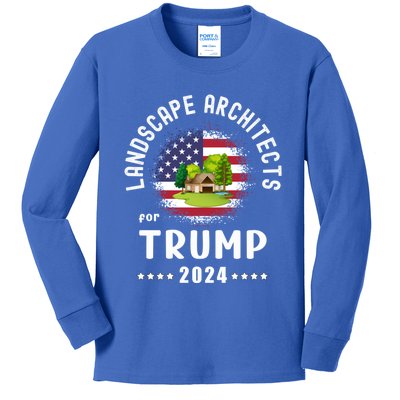 Landscape Architects For Trump 2024 American Flag Vote Trump Cute Gift Kids Long Sleeve Shirt