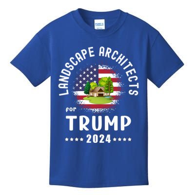 Landscape Architects For Trump 2024 American Flag Vote Trump Cute Gift Kids T-Shirt