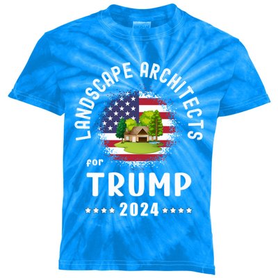 Landscape Architects For Trump 2024 American Flag Vote Trump Cute Gift Kids Tie-Dye T-Shirt