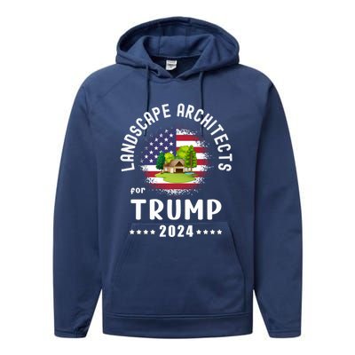 Landscape Architects For Trump 2024 American Flag Vote Trump Cute Gift Performance Fleece Hoodie