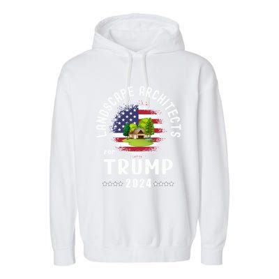 Landscape Architects For Trump 2024 American Flag Vote Trump Cute Gift Garment-Dyed Fleece Hoodie